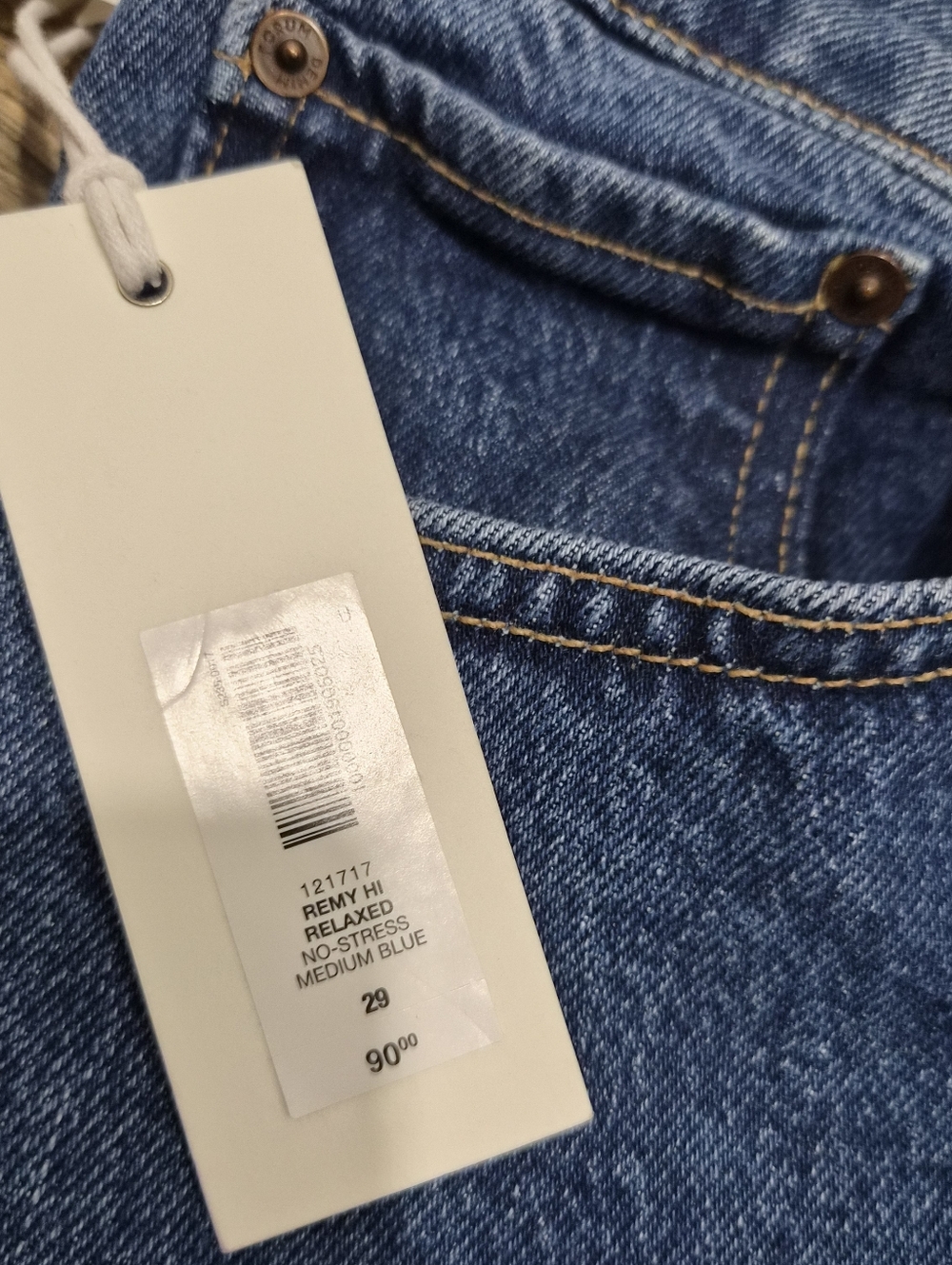 Aritzia Denim Forum Nwt Remy Hi Relaxed No Stressed Medium Blue Size 29 - Picture 8 of 11